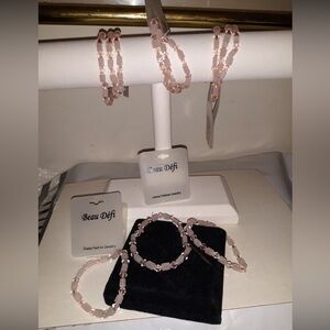 1 NW 3pc PINK glass coral strech bracelet vintage lt2000 Classy High-end FASHION